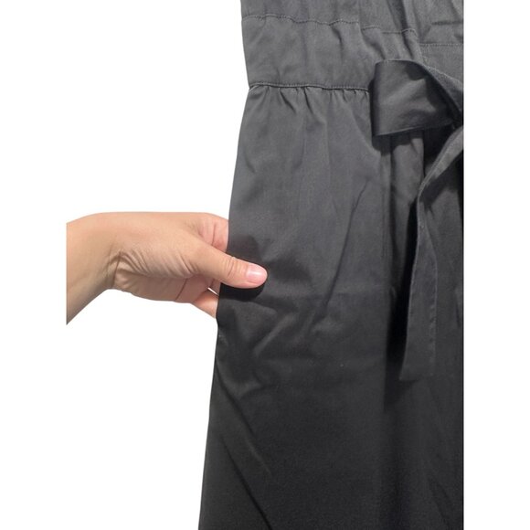 Lafayette 148 Old Money Preppy Midi dress Large 14 Black Square Neck Fit-Flare - Picture 10 of 16